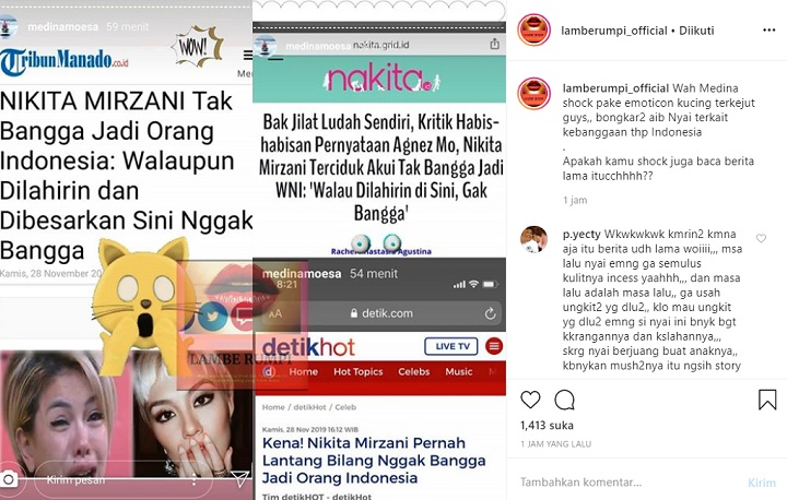 Istri Sajad Ukra Singgung Nikita Mirzani \'Gak Bangga Jadi Orang Indonesia\' Malah Disindir Kudet