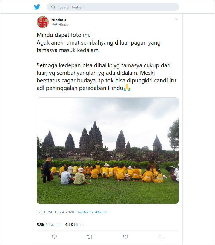 Umat Hindu Sembahyang di Luar Pagar Wisata Prambanan Jadi Sorotan, Ini Kata PHDI