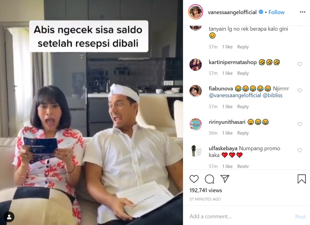 Vanessa Angel dan Suami Ditertawakan Saat Langsung Ngecek Sisa Saldo Usai Gelar Resepsi Di Bali