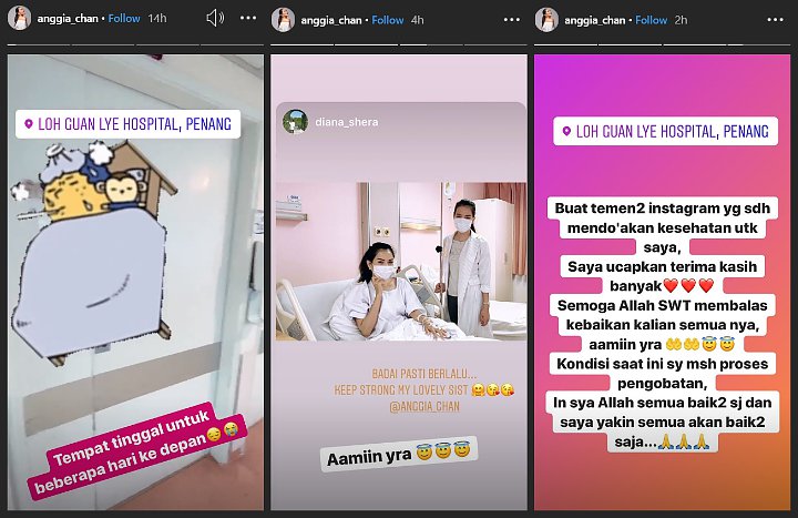 Anggia Chan Kini Dirawat Di Rumah Sakit Malaysia, Begini Kondisinya Saat Ini