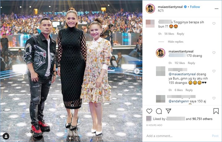 Tinggi Badan Maia Estianty Jadi Sorotan Saat Berpose Di Antara Judika dan Rossa