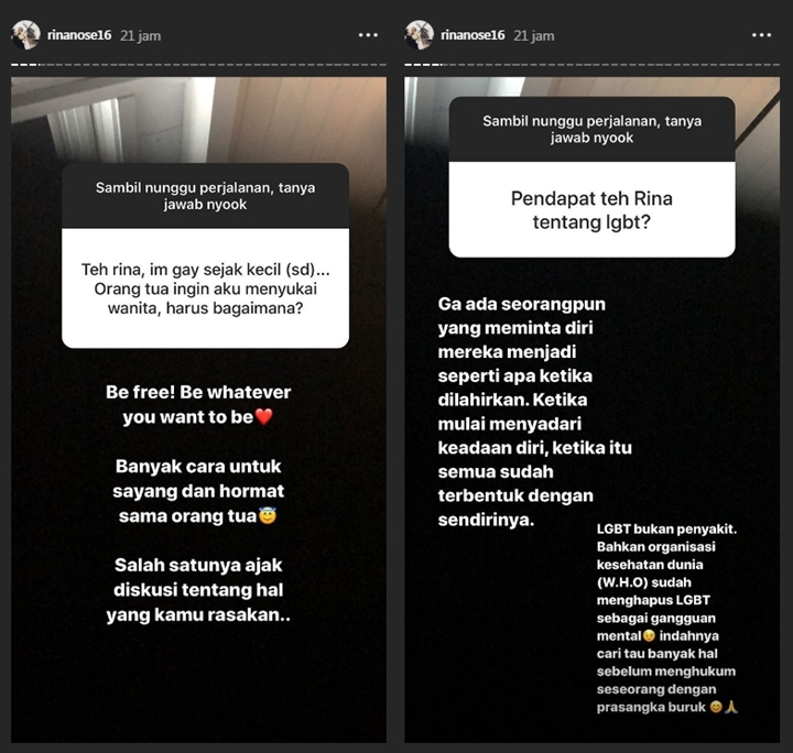 Ditanya Soal LGBT, Rina Nose Tak Pernah Menyalahkan Korban