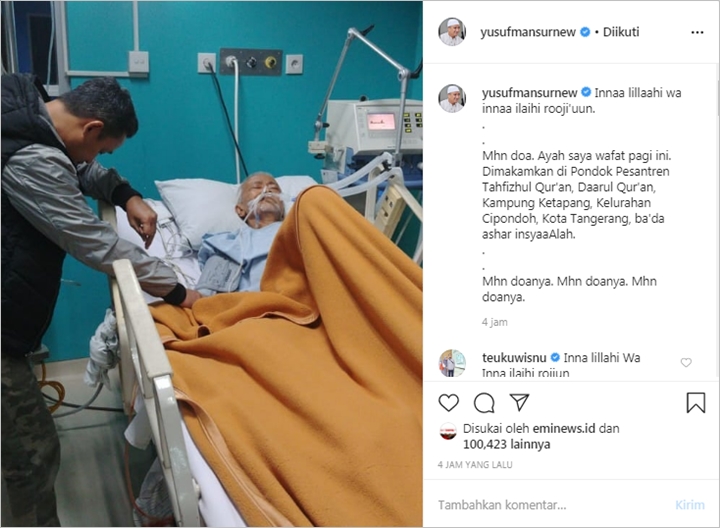 Ayah Ustaz Yusuf Mansur Meninggal