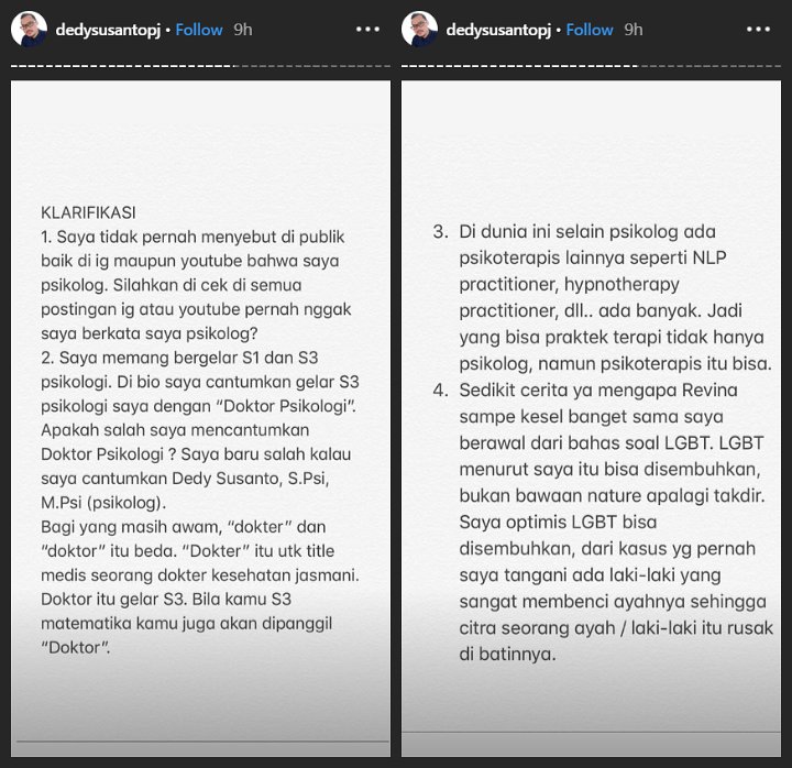 Dedy Susanto Beri Klarifikasi Usai Revina Vt Bongkar Soal Lisensi Izin Psikolog