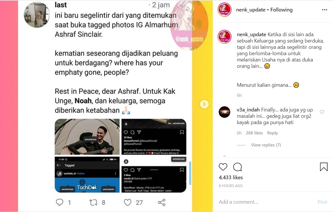 Usai Jadi Trending, Akun Instagram Ashraf Sinclair Malah Ramai Ditandai Untuk Kepentingan Dagang