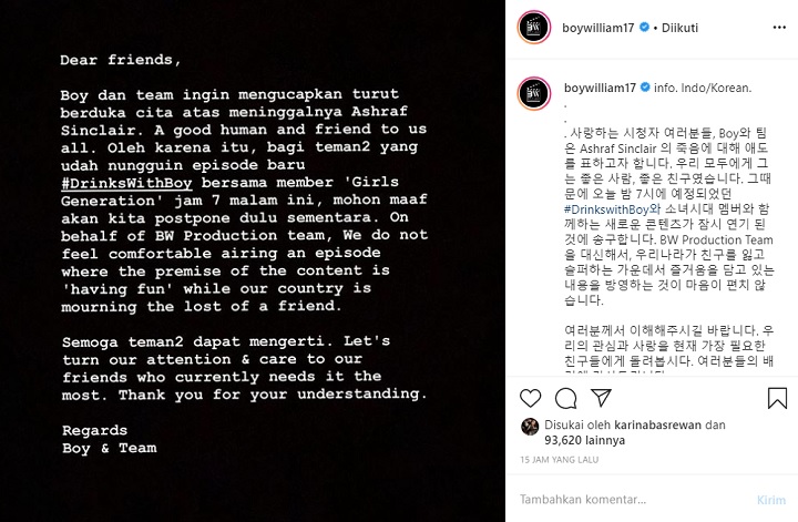 Boy William Tunda Vlog Bareng Hyeyeon SNSD