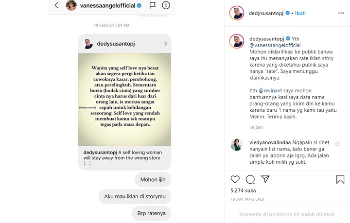 Vanessa Angel Didesak Klarifikasi, Bibi Ardiansyah Ajak Dedy Susanto Ketemuan