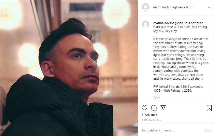 Kenang Ashraf Sinclair, Sang Ayah Tulis Pesan Menyentuh di Instagram
