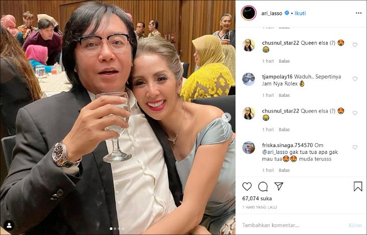 Ari Lasso Posting Foto Mesra Bareng, Paras Cantik Sang Istri Dipuji Bak Elsa Frozen