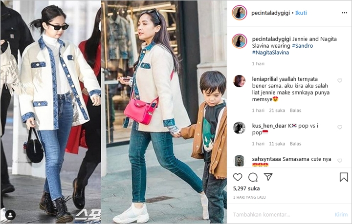 Nagita Slavina Kembaran Baju dengan Jennie
