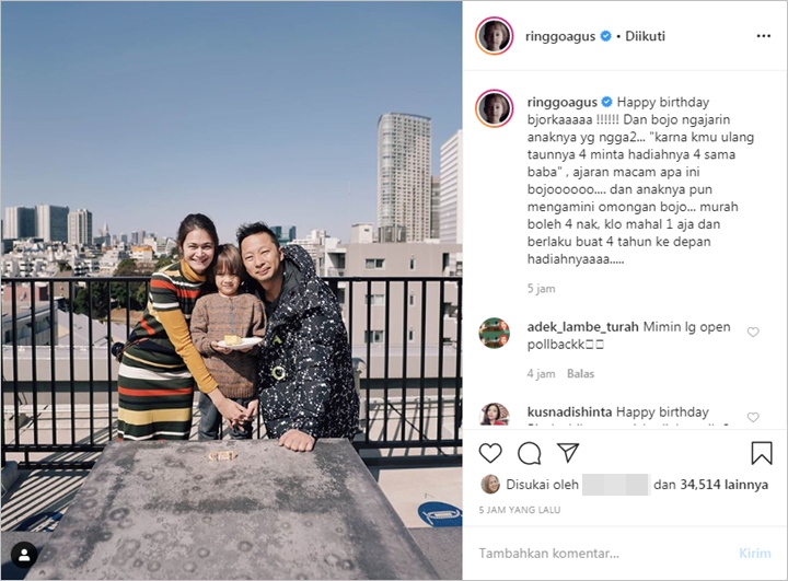 Bjorka Ulang Tahun, Ringgo Agus Rahman Ungkap Ajaran Nyeleneh Sang Istri Pada Putranya