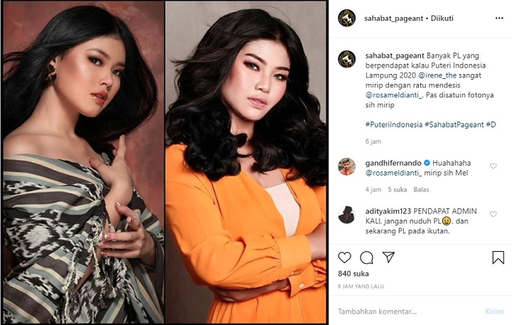 Puteri Indonesia 2020 Asal Lampung Dinilai Mirip Rosa Meldianti