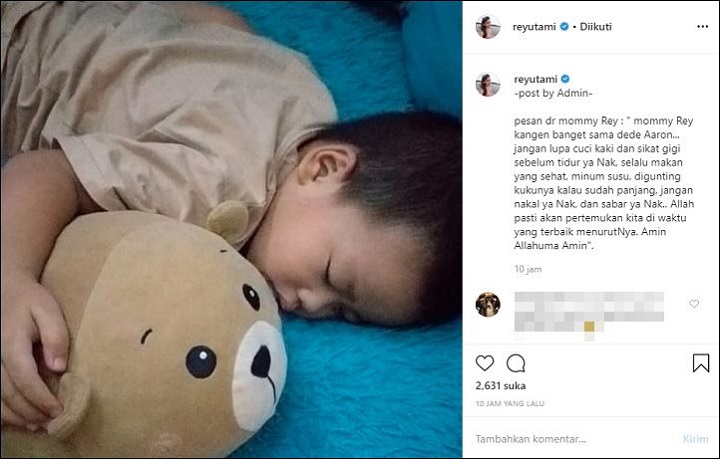Rey Utami Kembali Ungkap Kerinduan pada Sang Putra
