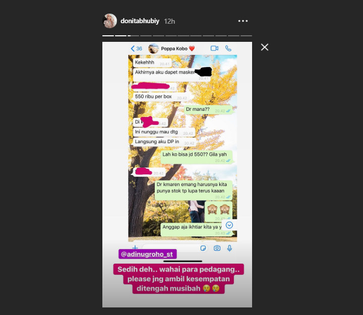 Curhat Donita Beli Masker
