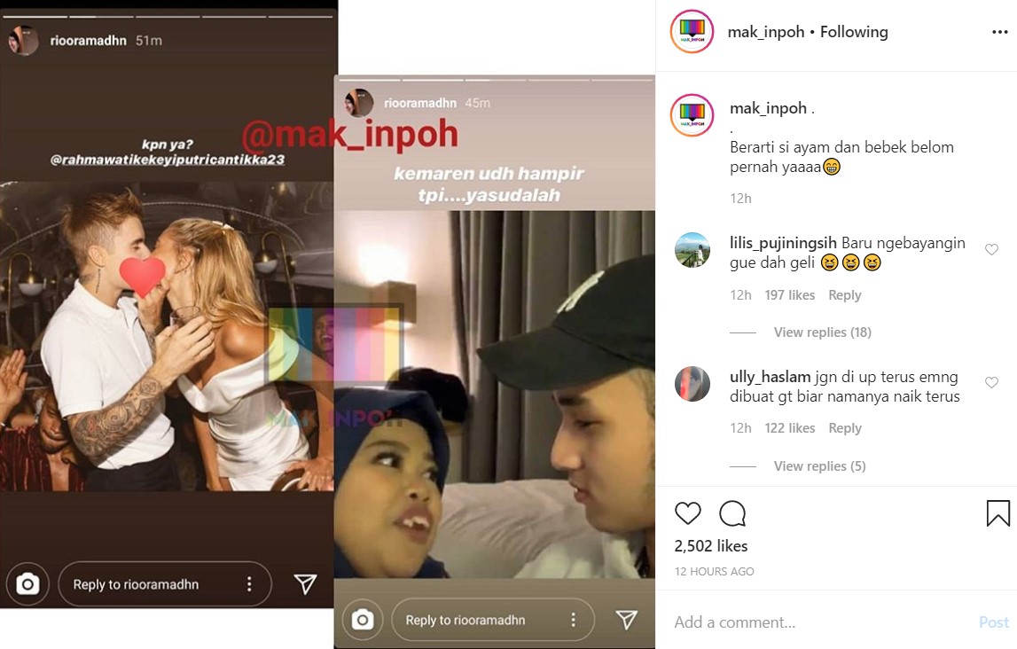 Rio Ramadhan Kode Ingin Ciuman Bibir Dengan Rahmawati Kekeyi