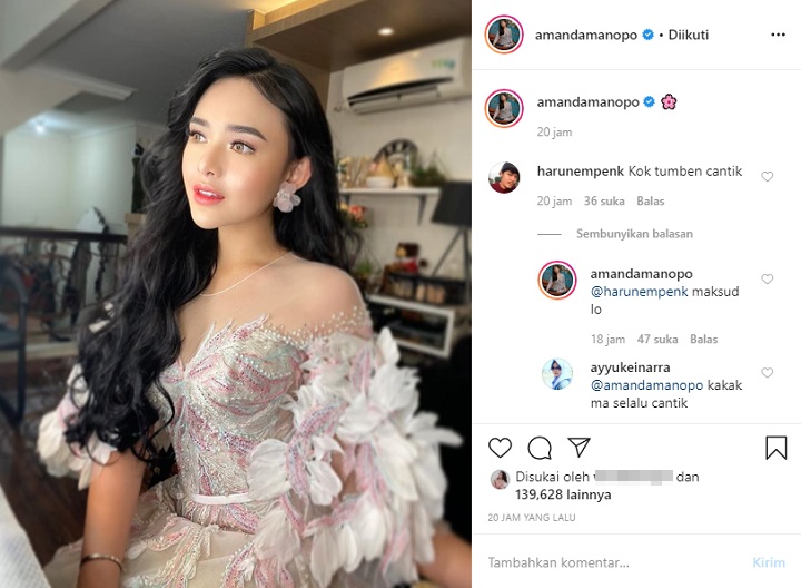 Amanda Manopo Beri Jawaban Ngegas Saat Dibilang \'Tumben Cantik\'