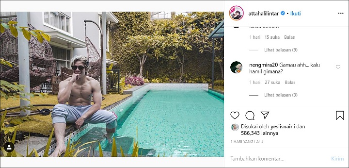 Atta Halilintar Pamer Tubuh Kekar Sambil Ajak Berenang, Netizen Takut Hamil