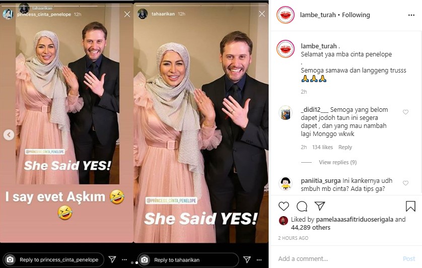 Cinta Penelope Menikah Dengan Bule Turki, Sakit Kanker Kembali Diungkit