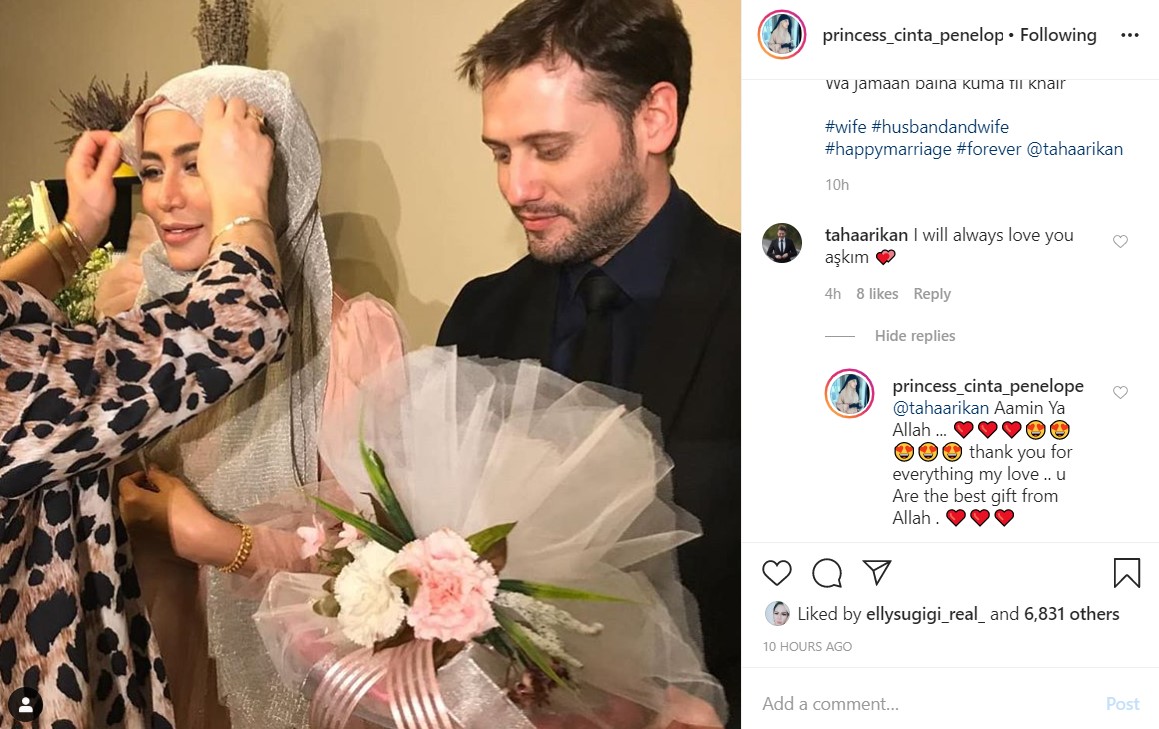 Cinta Penelope Perdana Posting Foto Bareng Suami Usai Resmi Menikah Di Turki