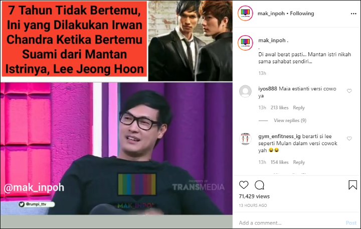 Reaksi Irwan Chandra