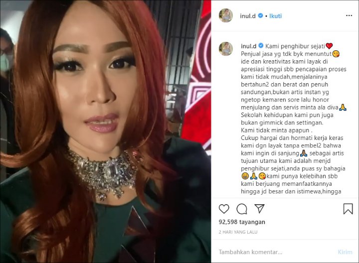 Inul Daratista Sindir Artis Instan yang Minta Fasilitas Ala Diva, Buat Siapa?