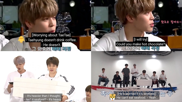 V BTS Khawatir Jimin Dapat Hadiah Seafood, Fans Baper Ingat Momen Ini