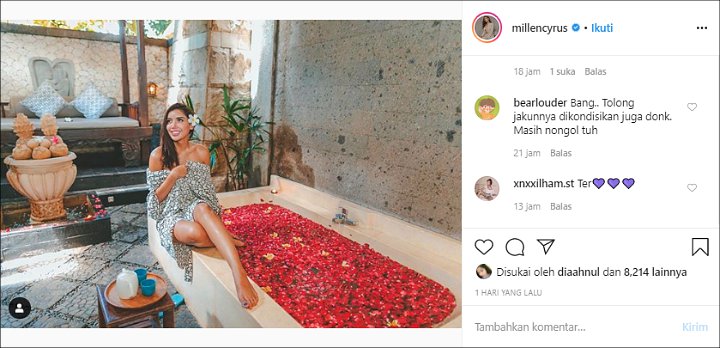 Lagi-Lagi Millen Pose Mandi Bunga di Bathtub, Netizen Malah Fokus ke Jakun