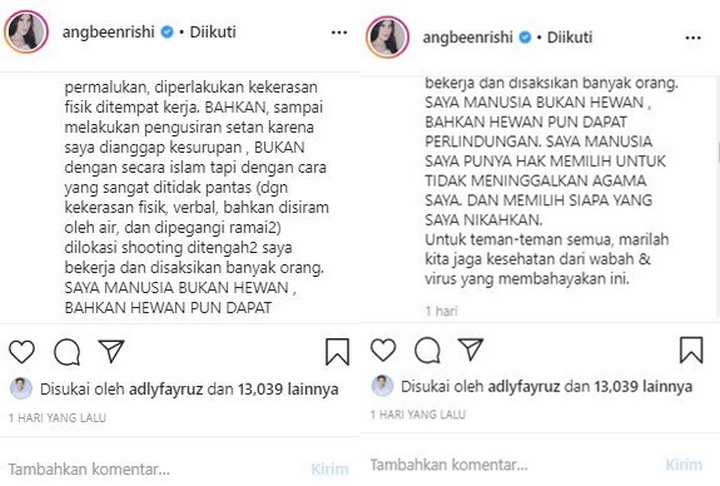 Angbeen Rishi Terima Kekerasan dari Ibunda?