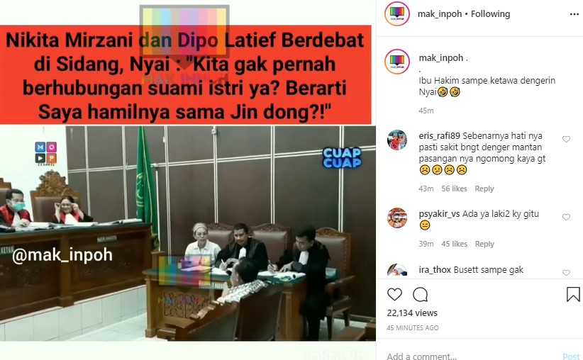 Nikita Mirzani Debat Dengan Dipo Latief Saat Sidang, Ekspresi Hakim Menahan Tawa Jadi Sorotan