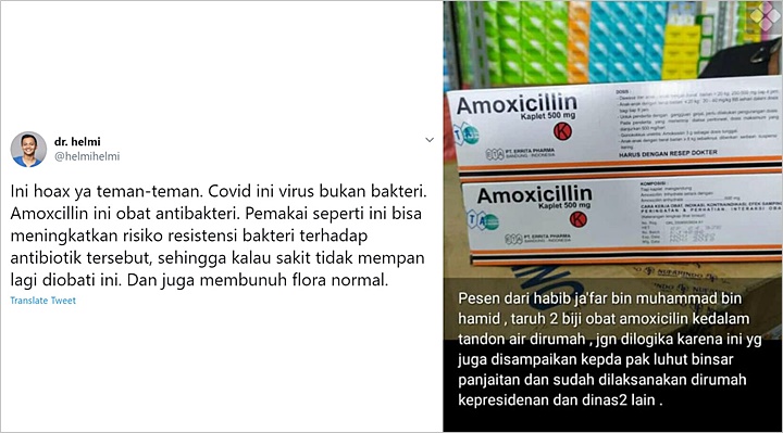 Antibiotik Dilarutkan Dalam Tandon Air Disebut Penangkal Corona, Ini Faktanya
