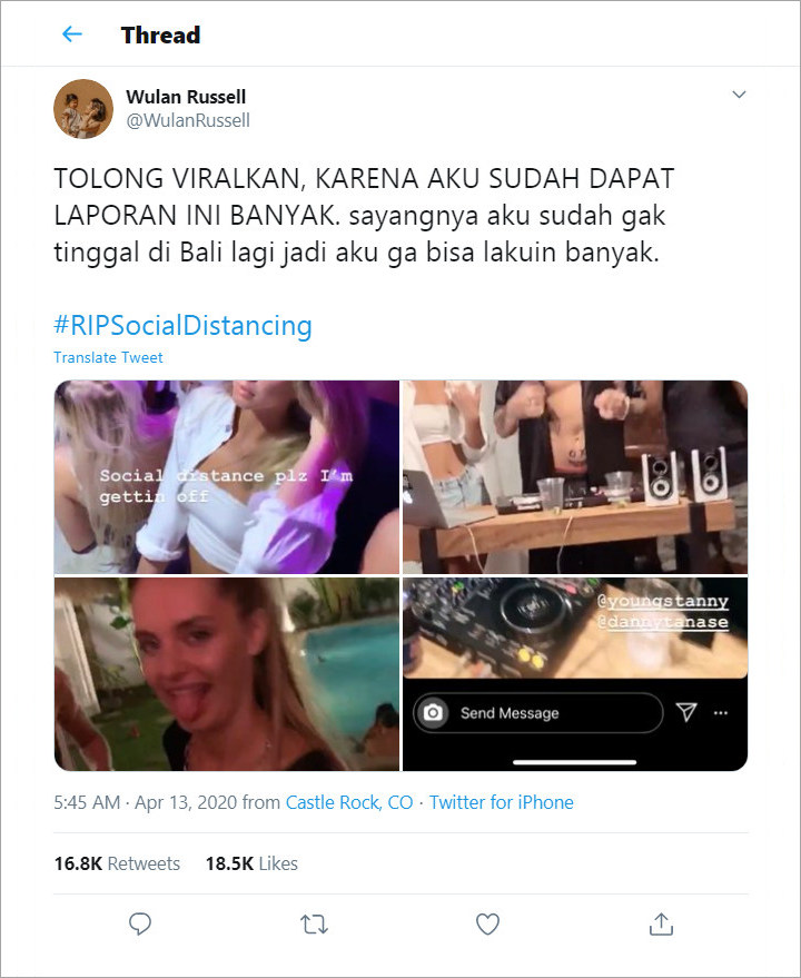 Viral Video Pesta Pora Nekat Langgar Aturan Social Distancing, WNA di Bali Minta Maaf