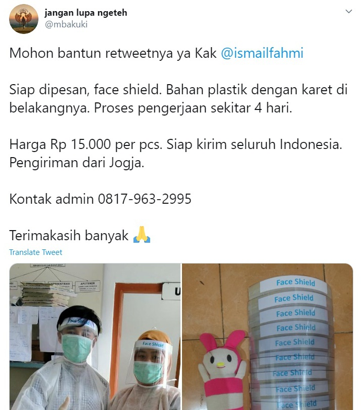 Jual Face Shield