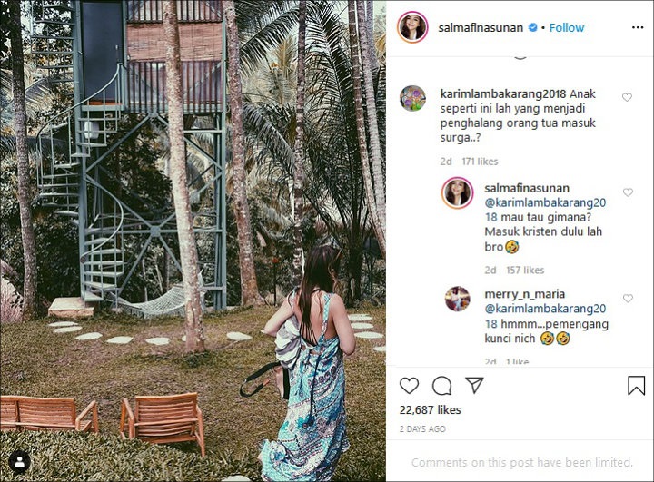 Disebut Penghalang Orang Tua Masuk Surga, Salmafina Sunan Beri Jawaban Menohok