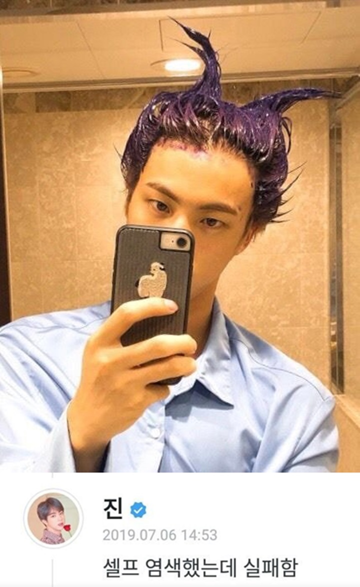 Pengakuan Jin BTS Gagal Semir Ungu Rambutnya