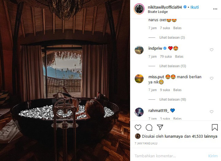 Pamer Foto Mandi di Bathup, Nikita Willy Disebut Berendam Air Berlian