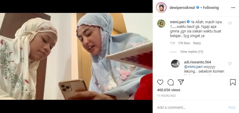 Dewi Persik Ajari Cimoy Montok Belajar Ngaji, Cibiran Mimi Peri Jadi Sorotan