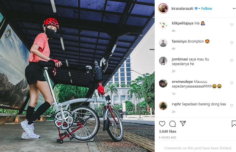 Kirana Larasati Bikin Melongo Gara-Gara Naik Sepeda Mahal Saat Olahraga