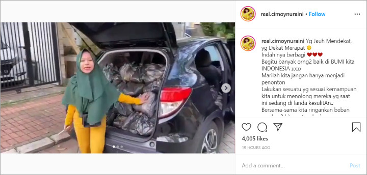 Bagi-Bagi Sembako di Bulan Ramadan, Cimoy Montok Tuai Pujian