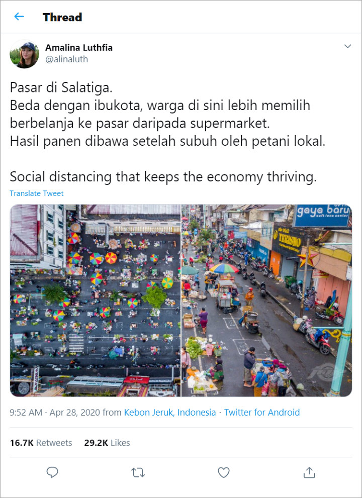 Pasar Salatiga Terapkan Social Distancing, Potret Cantik Bak Pelangi Jadi Viral-1