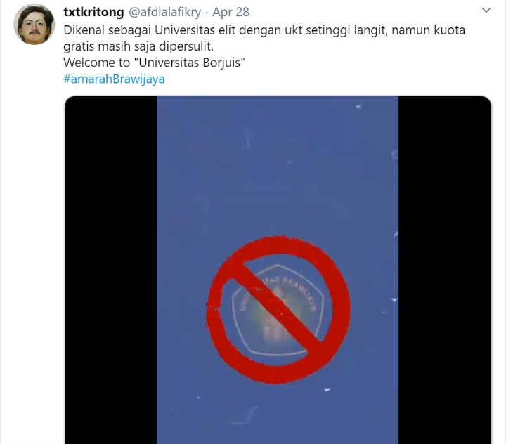 Tagar Amarah Brawijaya Jadi Trending, Mahasiswa UB Ajukan Protes Pada Petinggi Kampus