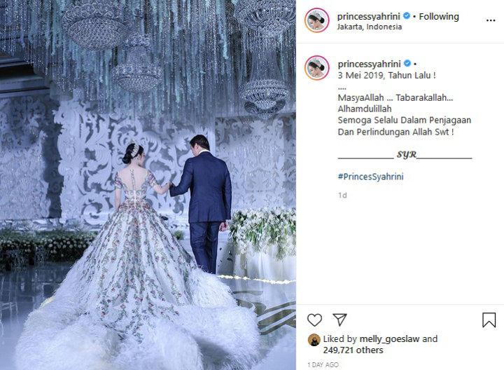 Unggah Momem Resepsi Mewah Setahun Lalu, Syahrini Tutup Kolom Komentar
