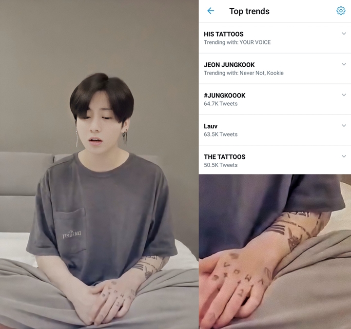 Jungkook BTS Akhirnya Berani Tunjukkan Tato-Tatonya ke Dunia