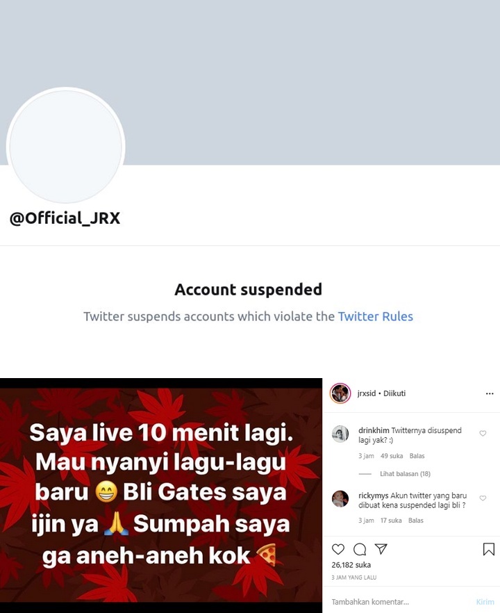 Jerinx SID Kena Suspend Twitter
