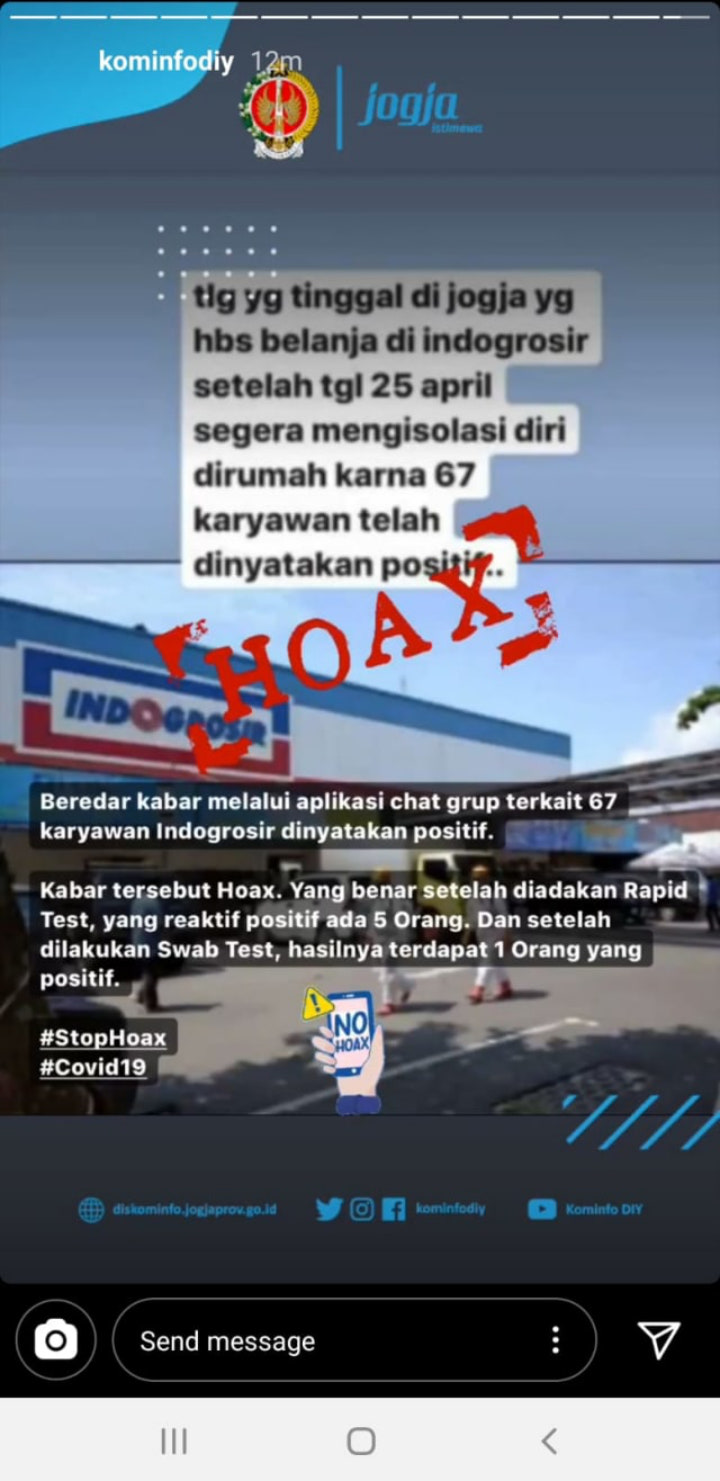 Sempat Beredar Hoax, Swalayan di Sleman Tutup Sementara Usai Hasil Tes 27 Karyawan Reaktif