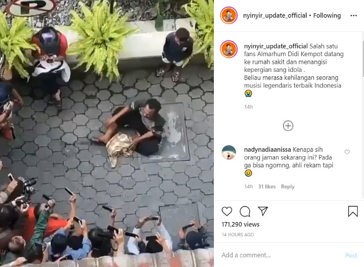 Nangis Histeris, Seorang Fans Didi Kempot Jalan Kaki dari Gunungkidul ke RS Demi Idola