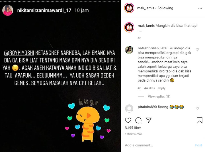 Nikita Mirzani Beri Reaksi Heran Terkait Penangkapan Roy Kiyoshi karena Narkoba