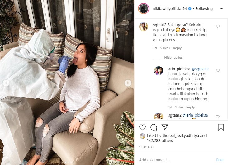Nikita Willy Datangkan Tim Medis Ke Rumah Untuk Swab Test, Potret Prosesnya Bikin Ngeri