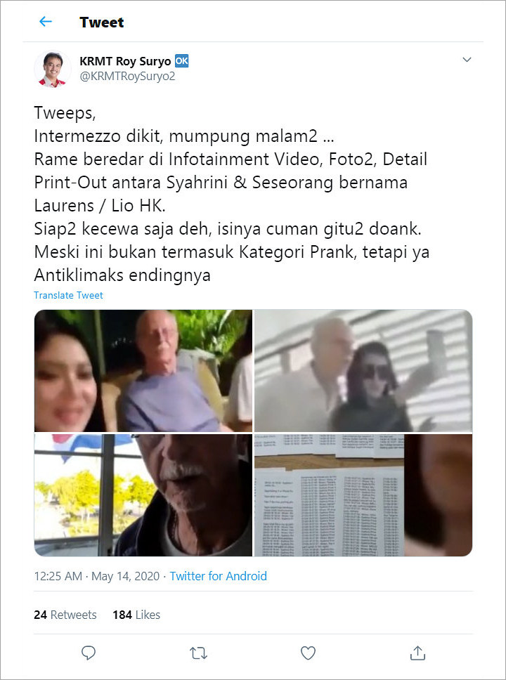 Teliti \'Video Syur\' Syahrini Hingga Kemesraan Bareng Papa Angkat, Ini Kata Roy Suryo