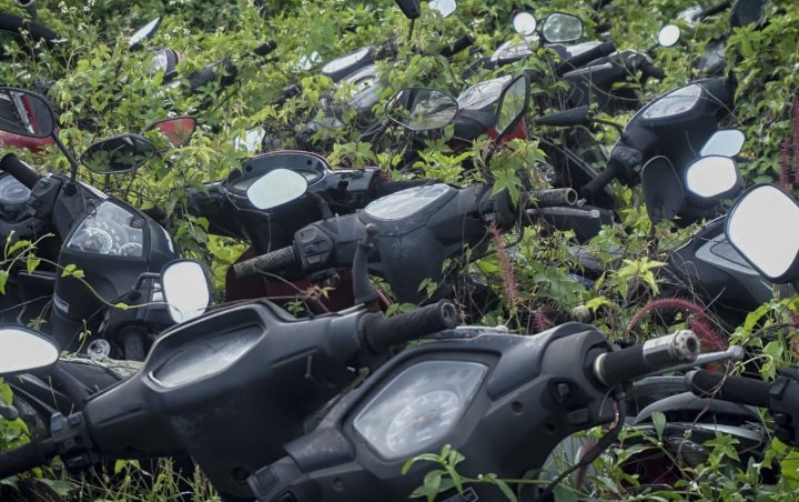 Penampakan \'Kuburan\' Motor di Bekasi Ini Bikin Merinding