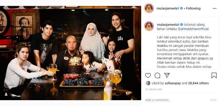 Ahmad Dhani Ulang Tahun, Doa Mulan Jameela: Jodoh Dunia Akhirat